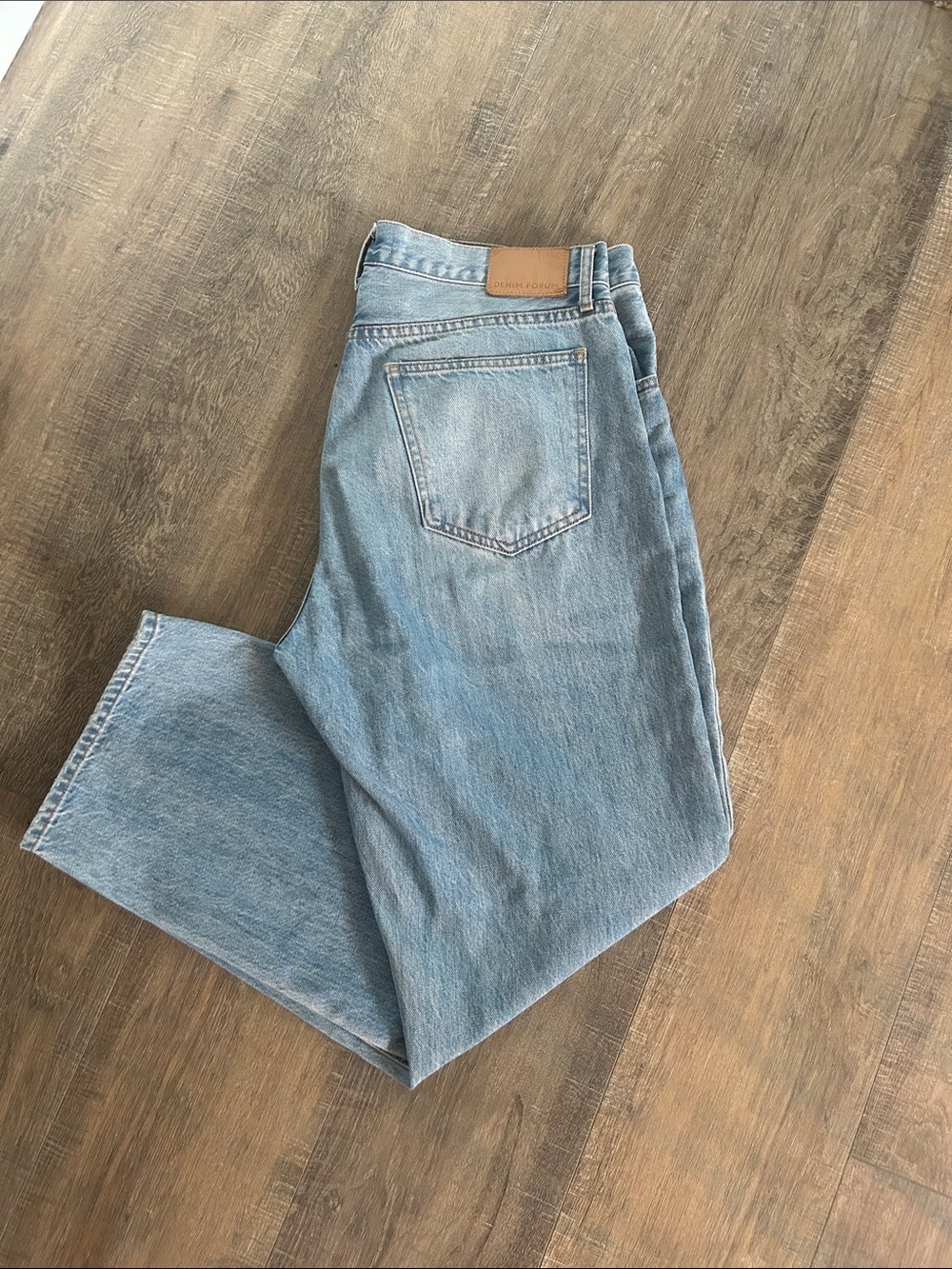 Denim Forum Light Blue High-Rise Straight Jeans